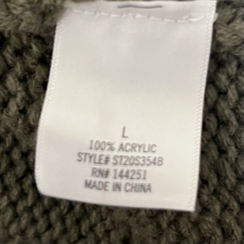 Harper Sweater‎ Cardigan Womens Large Olive Green Open Front Relaxed Francesca - Picture 8 of 12